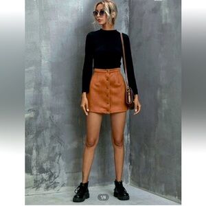 Brown Suede Mini Skirt